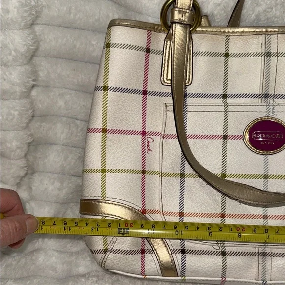Coach Peyton Tattersal Tote, EUC - Picture 14 of 15